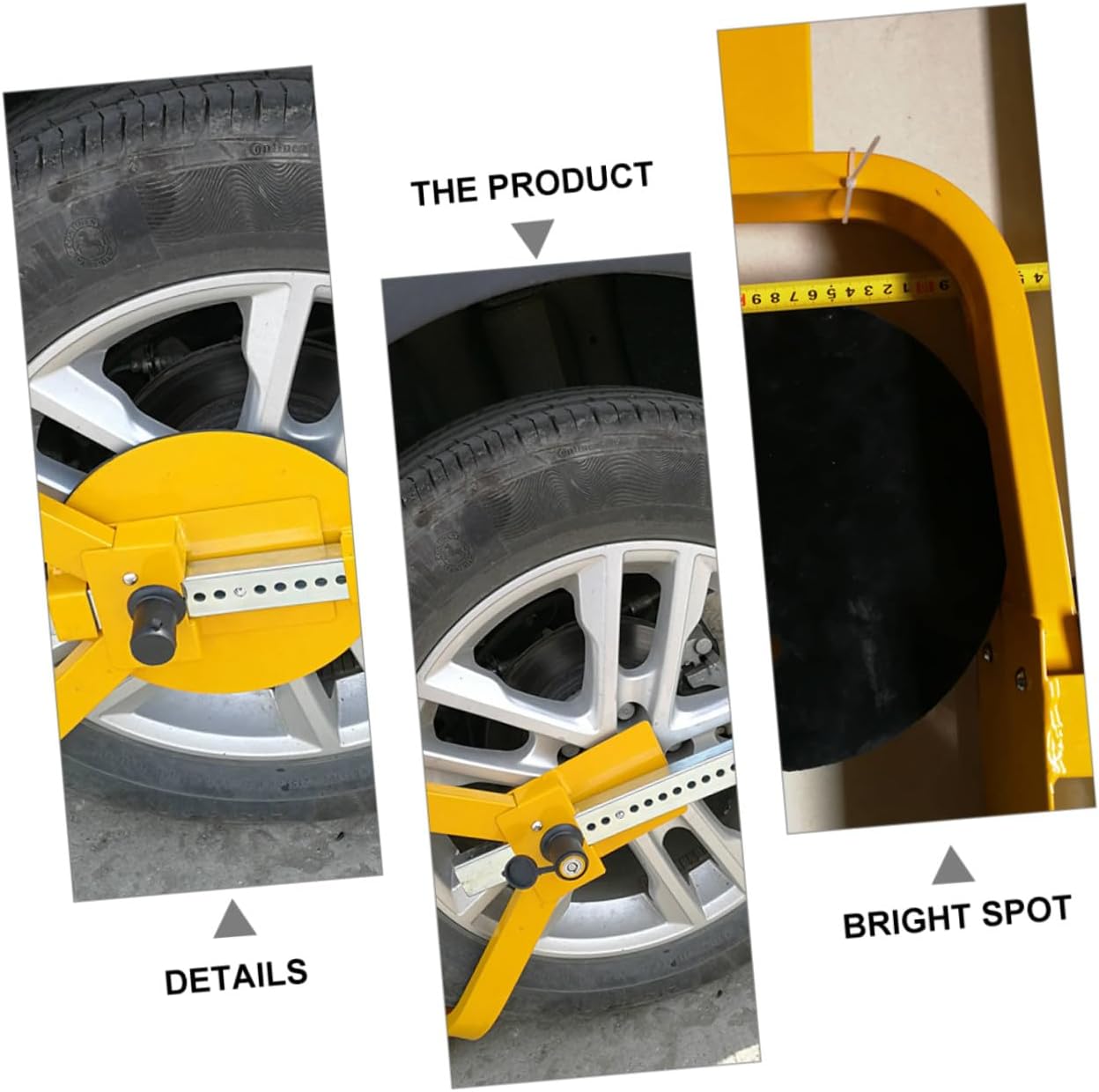Heavy-Duty Car Wheel Lock Clamp Anti-Theft Fork Parking Safety Lock Portable Yellow Security Device