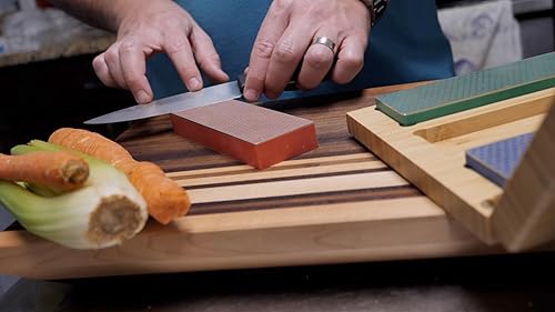 Miniatura 12 de DMT W6EFC - Juego de afilado de cuchillos de piedra de afilar de diamante de lujo con caja de madera, juego de 3 piedras de afilar, 6 x 2 pulgadas