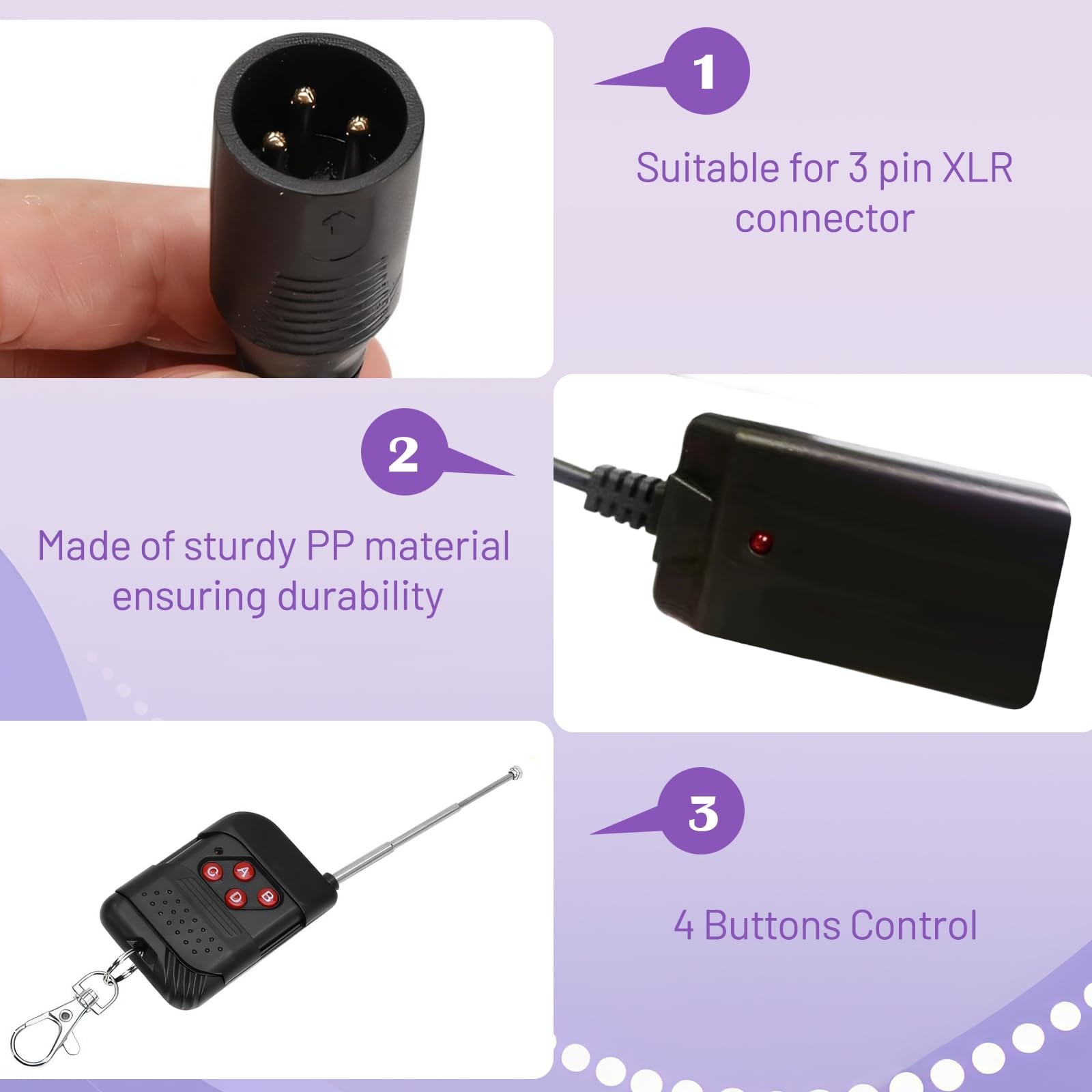 Fog Machine Fil TéLéCommande Portable XLR Pour 400W 900W