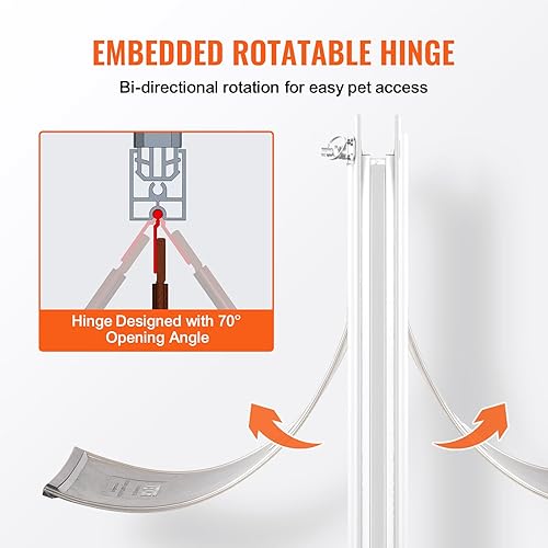 Miniatura 5 de VEVOR Puerta para mascotas para puertas interiores y exteriores, marco de aluminio, panel de cierre de metal y cerradura, puerta de perro fuerte y