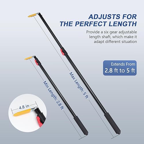 Miniatura 2 de HUAALIUCHE Recuperación de carga de camioneta de 5 pies,Recuperador de carga multiuso,Gancho telescópico para recuperador de carga,Herramienta de