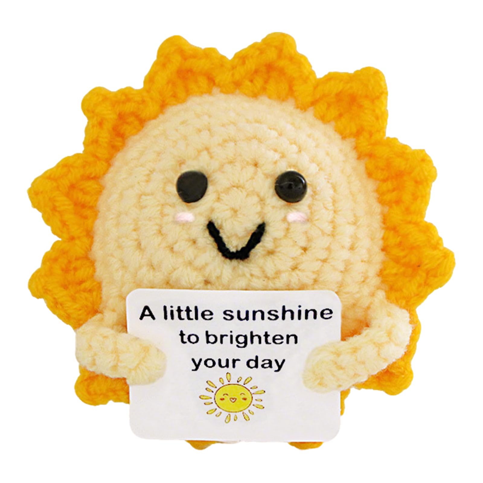DiiWmme Handmade Emotional Support Crochet Sun Doll with Uplifting Cards