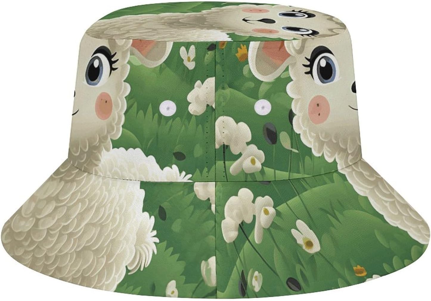 Cute Cartoon Sheep Bucket Hat Packable Sun Hats Travel Summer Beach Fisherman Cap for Women Men Teens
