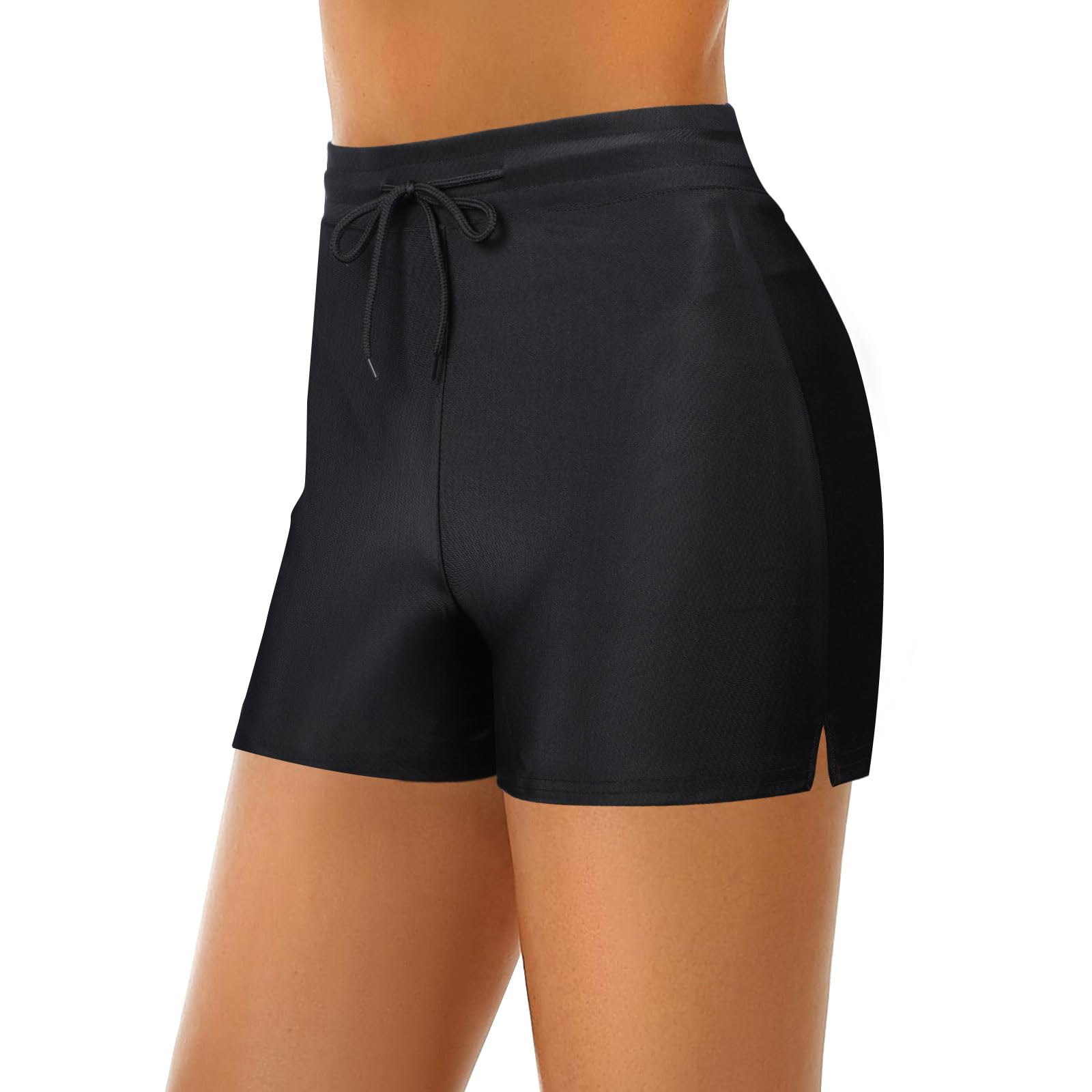 Women's Swim Shorts with Adjustable Drawstring, Quick Dry Ladies Swim Trunks, Swimming Costume Bottoms for Surfing Cycling Running Workouts