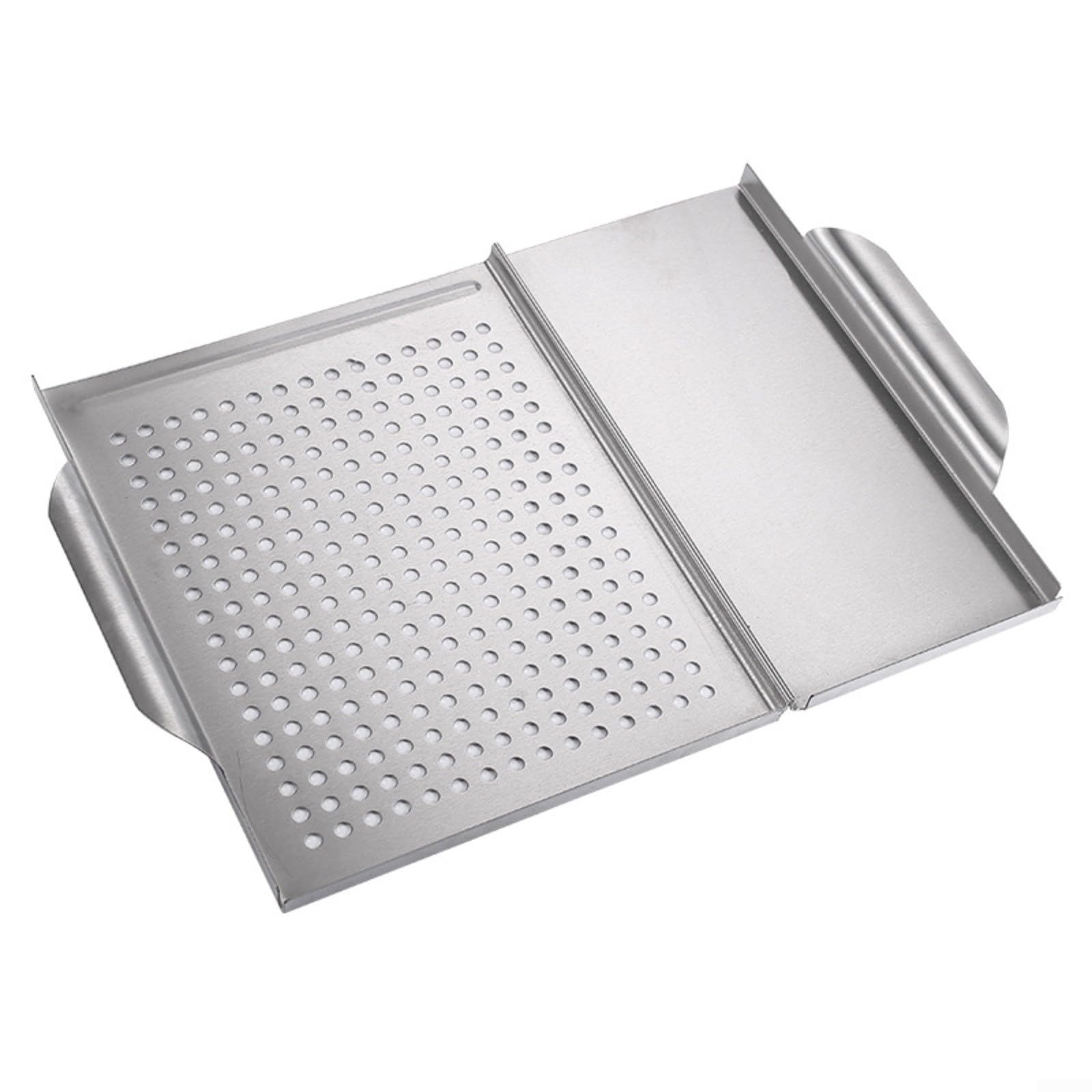 Plateau de barbecue pour camping et pique-nique en inox 45 x 30,7 cm pour vos repas nature