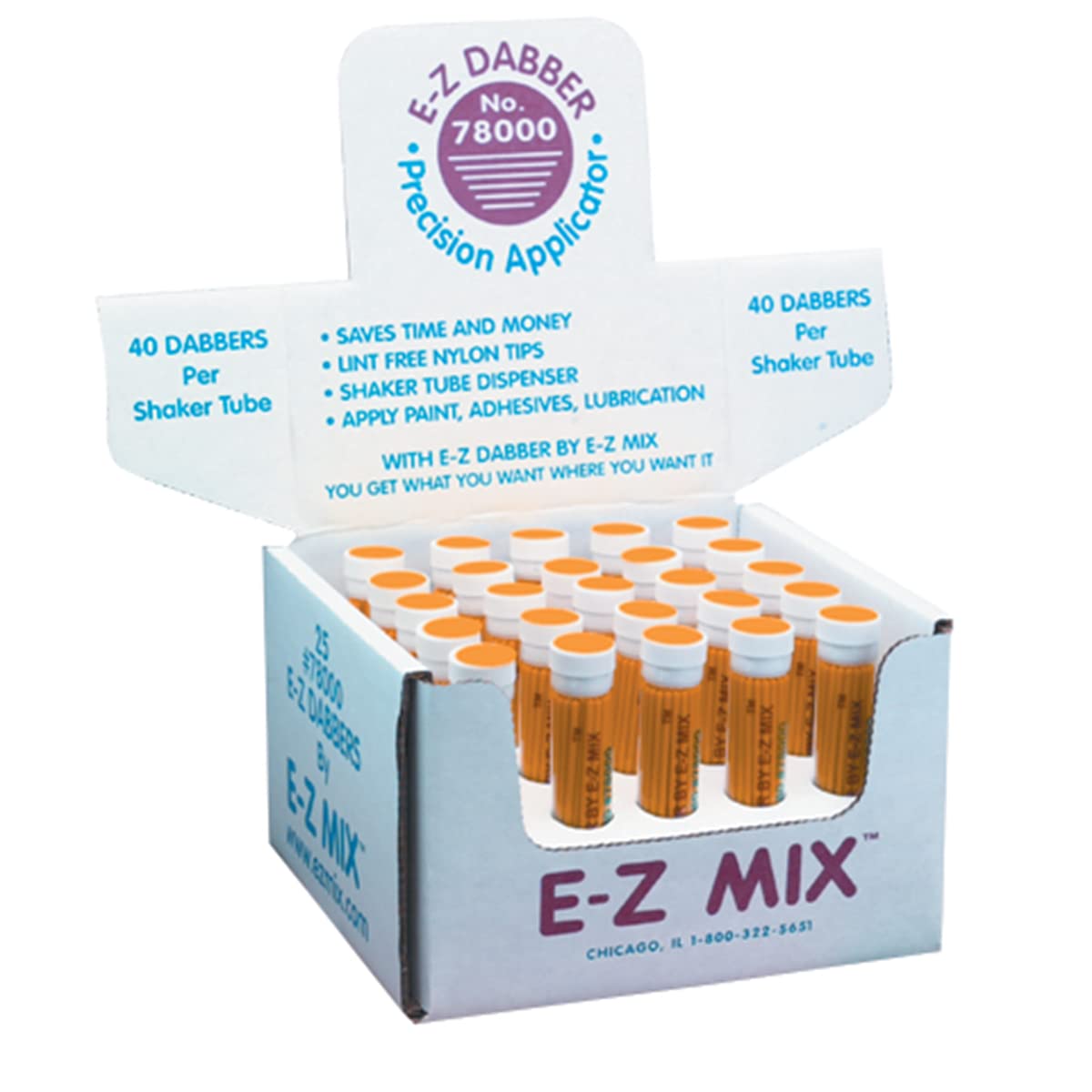 E-Z DABBER COUNTER DISPLAY 40 PER TUBE 25CS