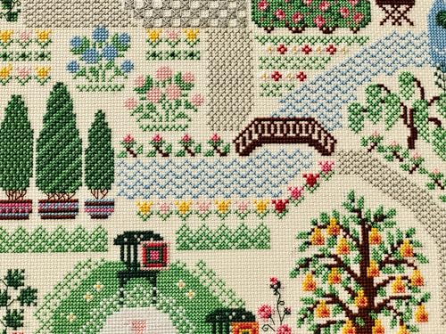 Image of RIOLIS - My Garden 2047, Cross Stitch Kits 13 inch x 13 inch, Cross Stitch Kits for Beginners & Advanced, Crossstitching Kit Adult, Embroidery Counted Stitching Kit
