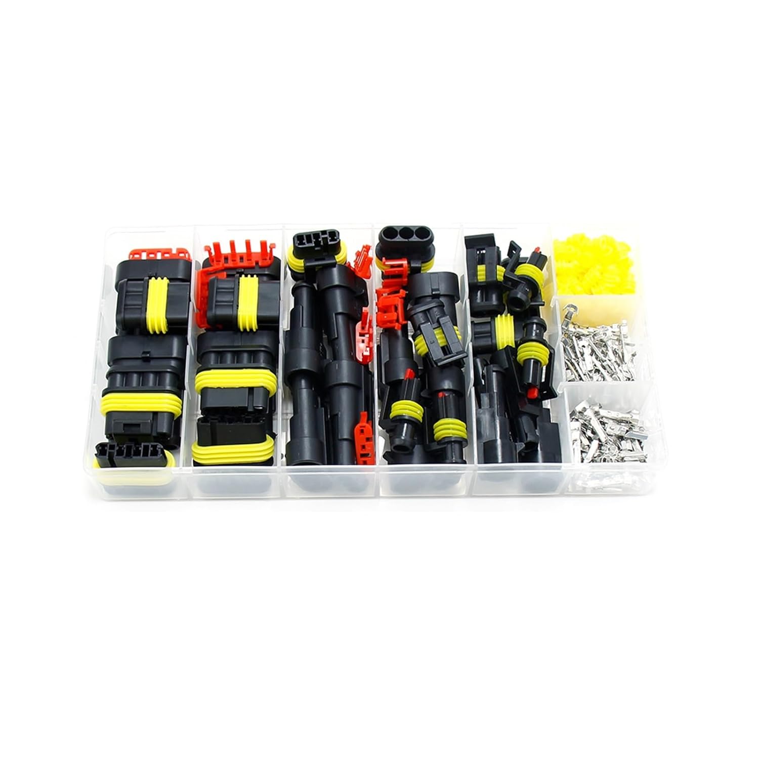 Waterproof Connectors Kit Automotive Wire Quick Connector Electrical in Car Wiring Auto Seal Socket 1 2 3 4 5 6 Pin Plug Kit Way KLOOKY(AMP1.5 254 PCS)