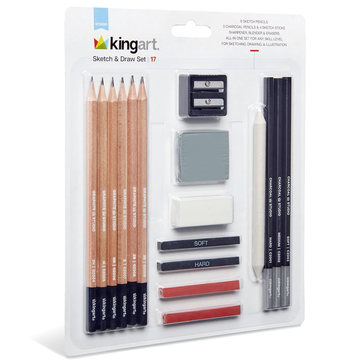 Amazon.com: KINGART 17 Pc Professional Sketch & Draw Set, Art