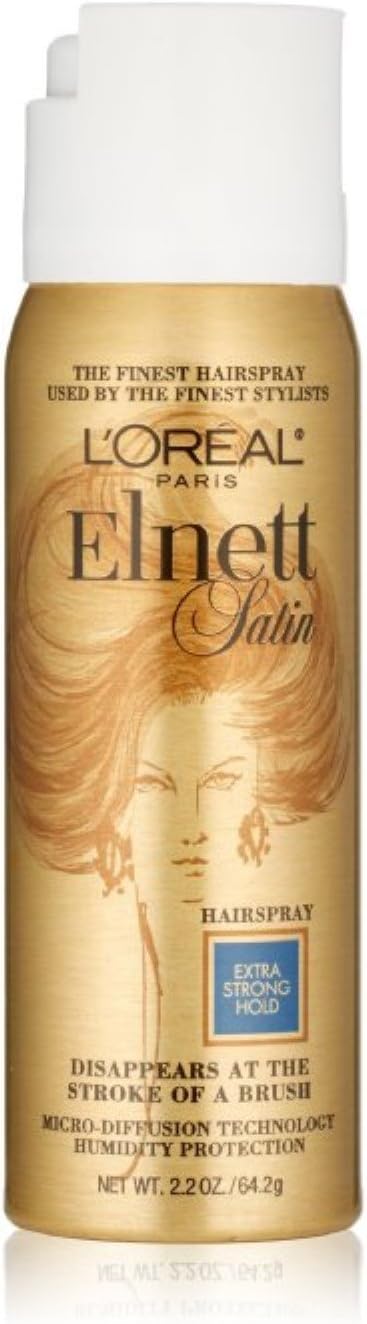 L'Oreal Paris Elnett Satin Hairspray, Extra Strong Hold, Travel Size, 2.2 Ounce (Pack of 3)