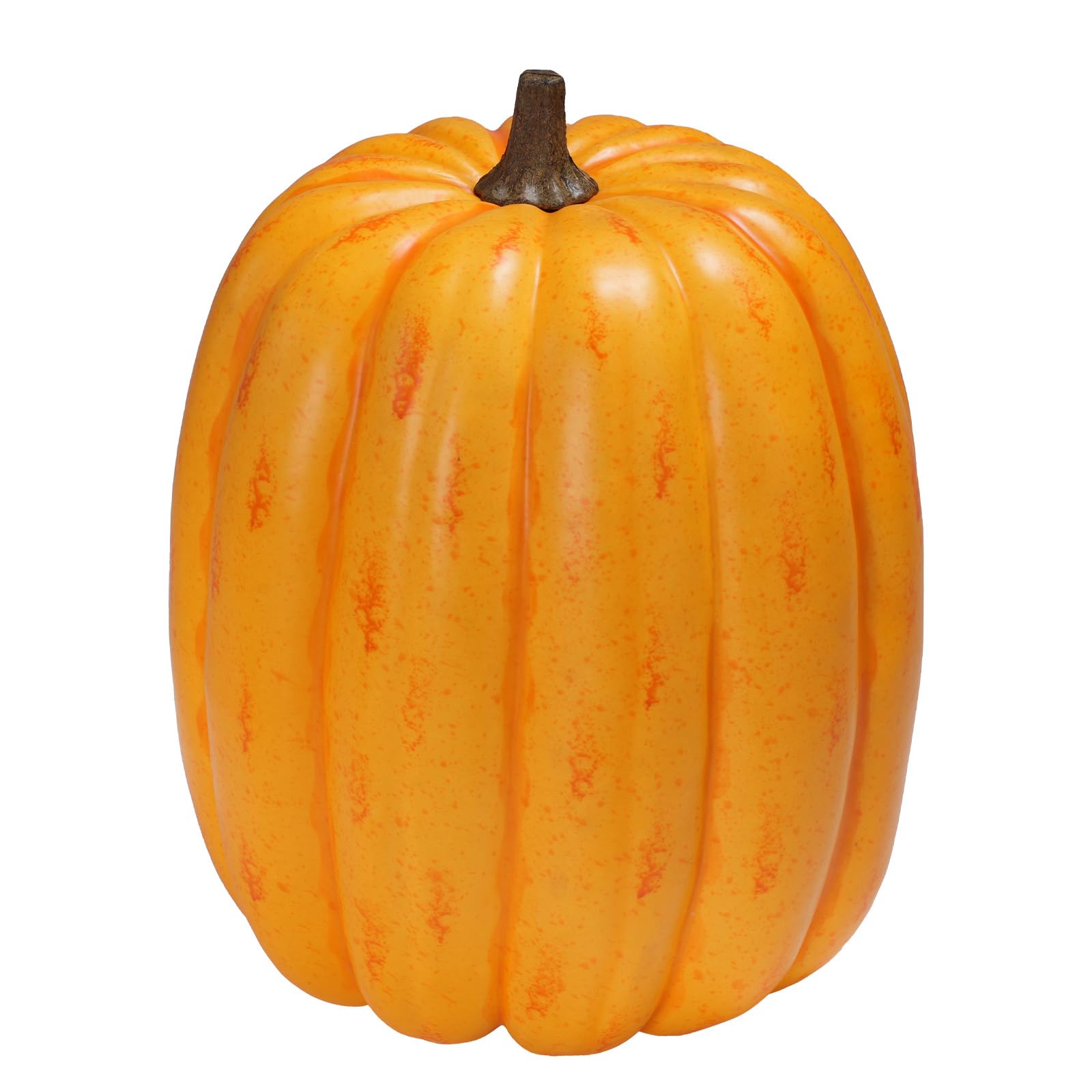 Large Fake Light Yellow Faux Pumpkin, Realistic Lifelike Harvest Fall Decoration, Hard Foam Vegetable Ornament for Halloween Autumn Festival Home Table Porch Outdoor Decor