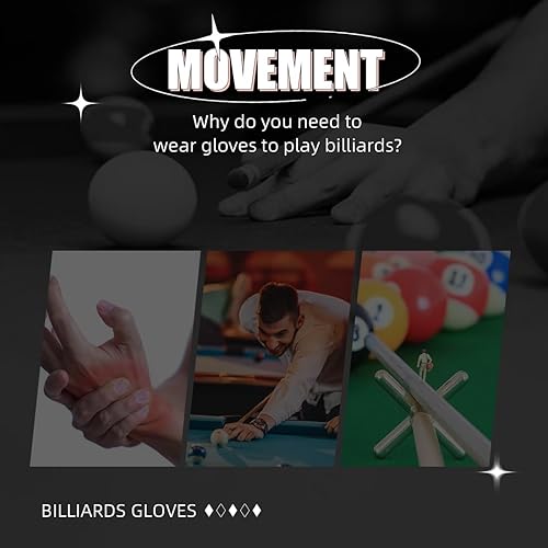 Miniatura 7 de CRICAL Guante de billar profesional para piscina, diseño de 3 dedos con licra gruesa y agarre antideslizante para hombres y mujeres, accesorios para