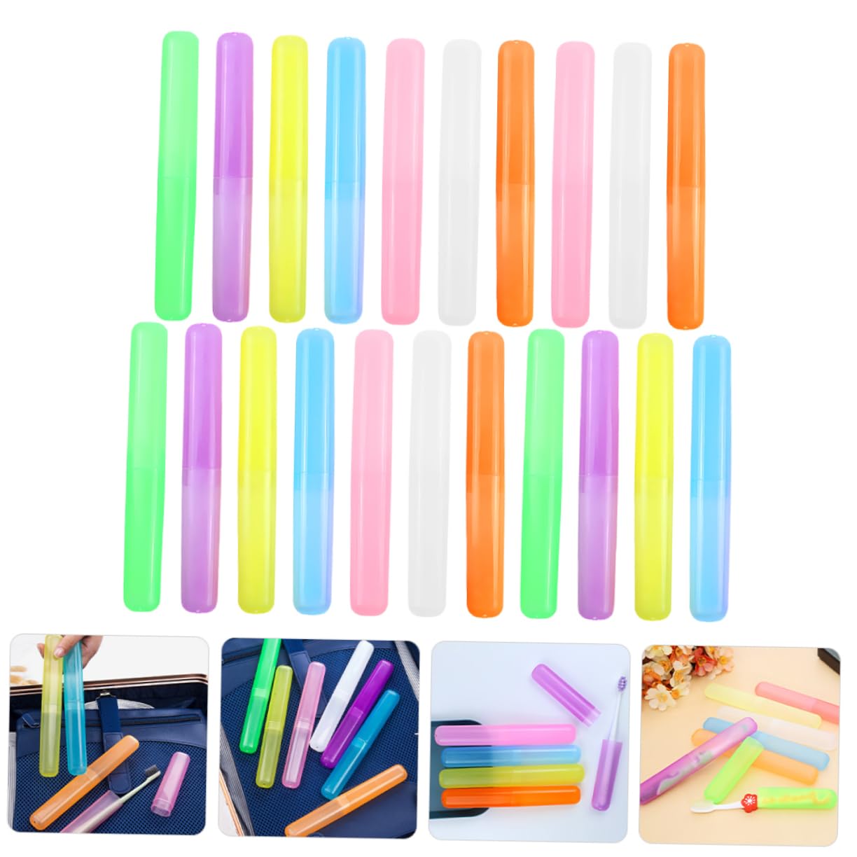 MAGICLULU 5 Juegos Estuche para Cepillos De Color Portacepillos De para Viajar Contenedor De Cepillo De Caja De Cepillo De Páginas 21 Uds * 5