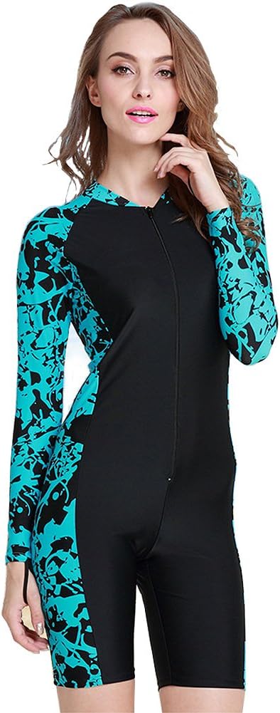 Women's One-Piece Swimsuit, Tummy Control, Long Sleeve Rash Guard, Surfing, Scuba, Snorkeling
