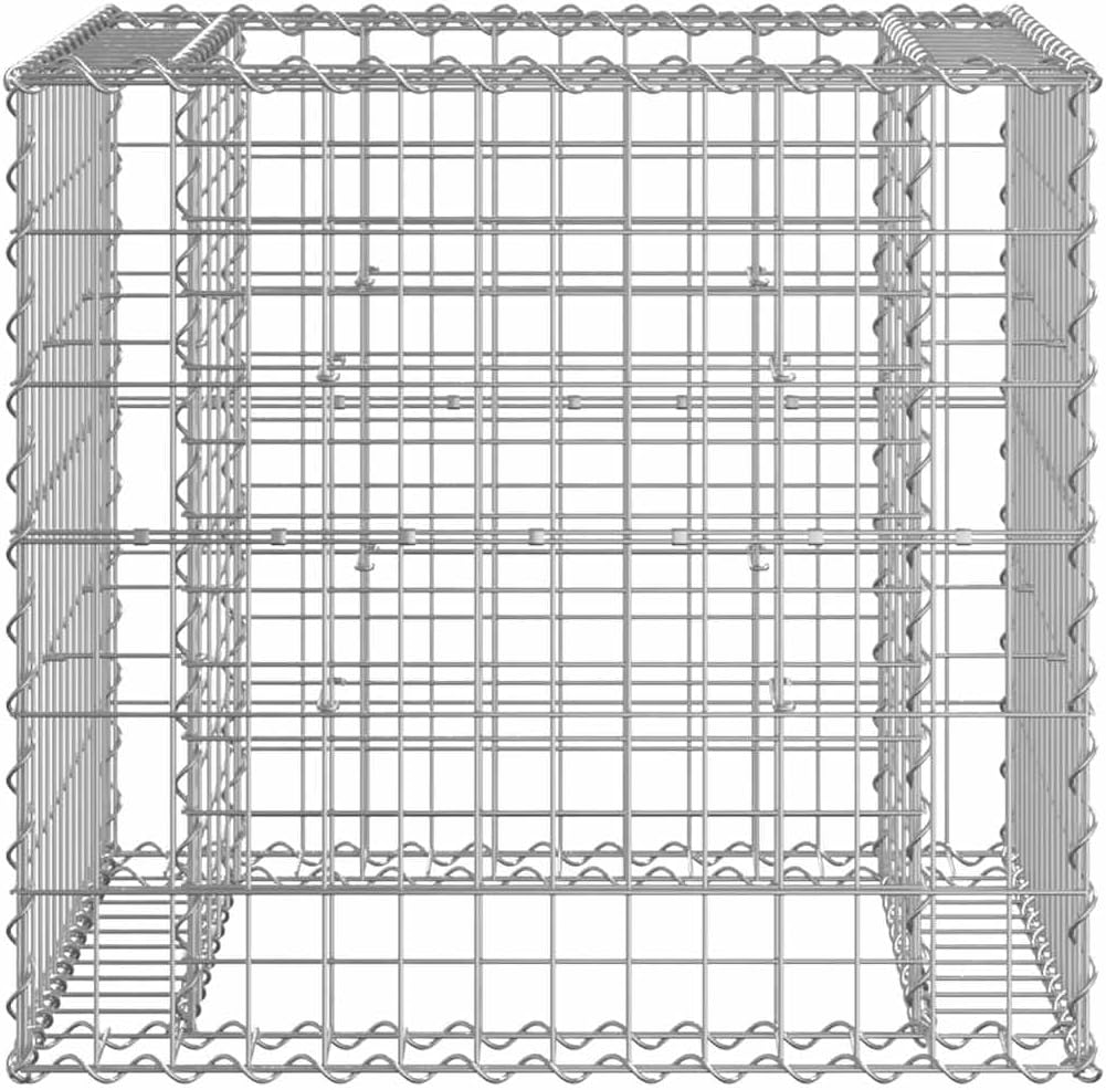 Garden Bench With Gabion Basket Natural Pine, Silver,Rustic Solid Pine Wood Garden Bench with Gabion Basket Design Comfortable Seating for 2, Outdoor Patio & Yard Furniture Relaxation Patio Furniture