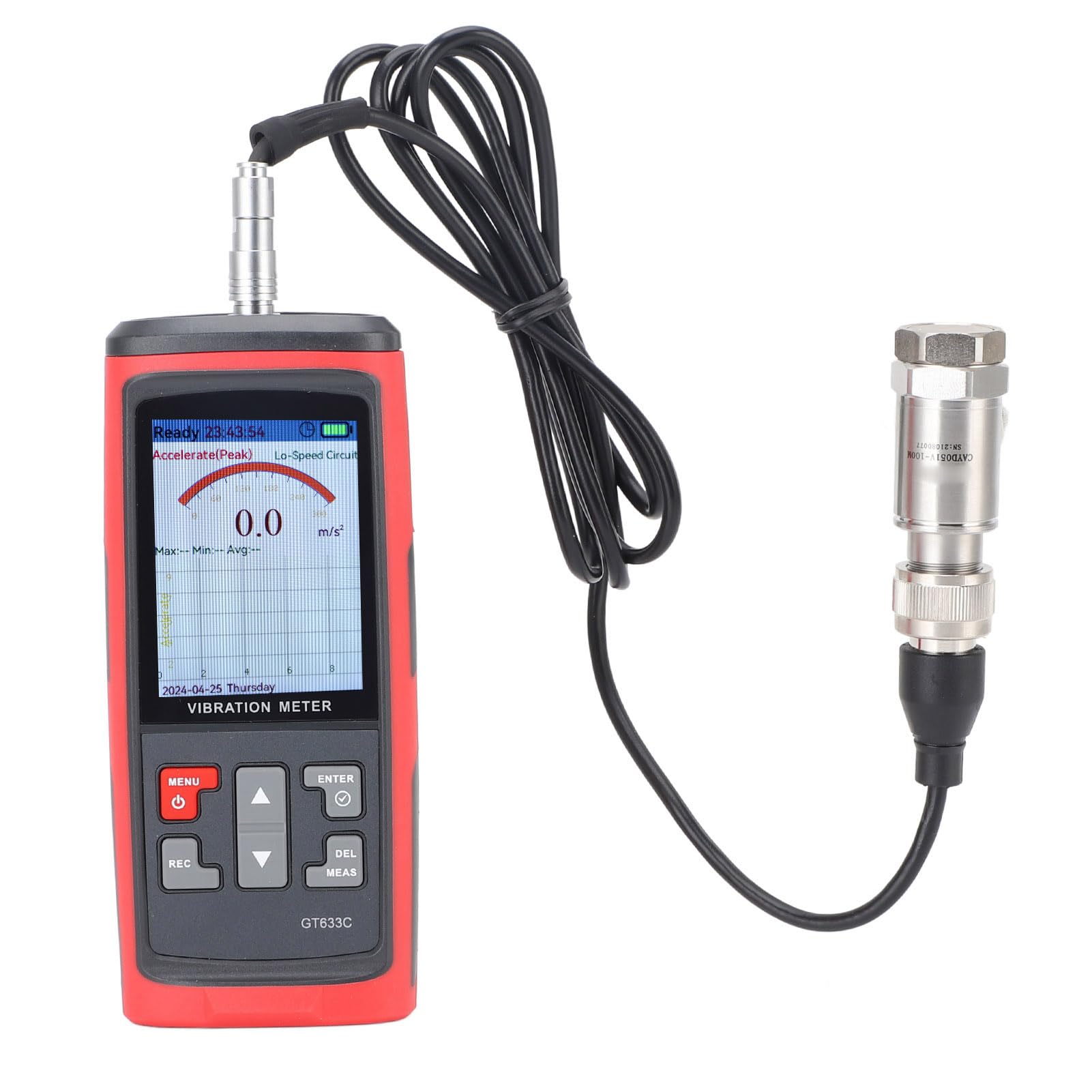 Schwingungsmessgerät, LCD-Farbdisplay Digitaler Schwingungsanalysator, Beschleunigung, Geschwindigkeit, Abstand, Frequenz, Temperatur, Prüfmodi Handheld-Vibrationsmessgerät