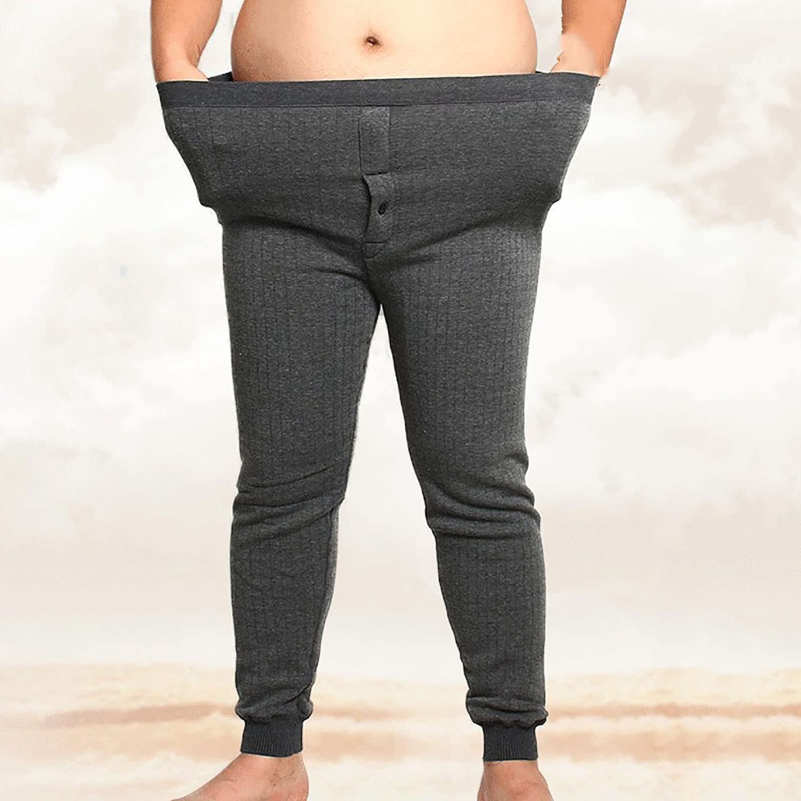 G&F Pantalones Térmicos para Hombre Calzoncillos Largos Pantalones Bottoms Ropa Interior Cálida Invierno Pantalones Esquí para Acampar (Color : Dark Gray, Size : 4XL)