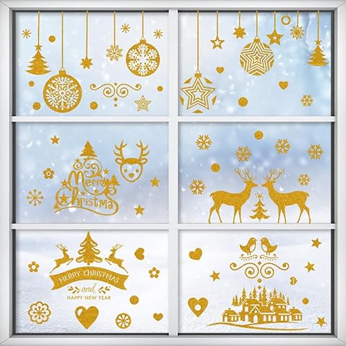 DERAYEE �N���X�}�X ���� �Ód�X�e�b�J�[ �������� ����Ȃ� 95pcs���� �Ód�C�V�[�� �� �X�e�b�J�[ �Ǐ��� ���� ���� �����i �C���e���A ������ (merry christmas, 20X30CM)