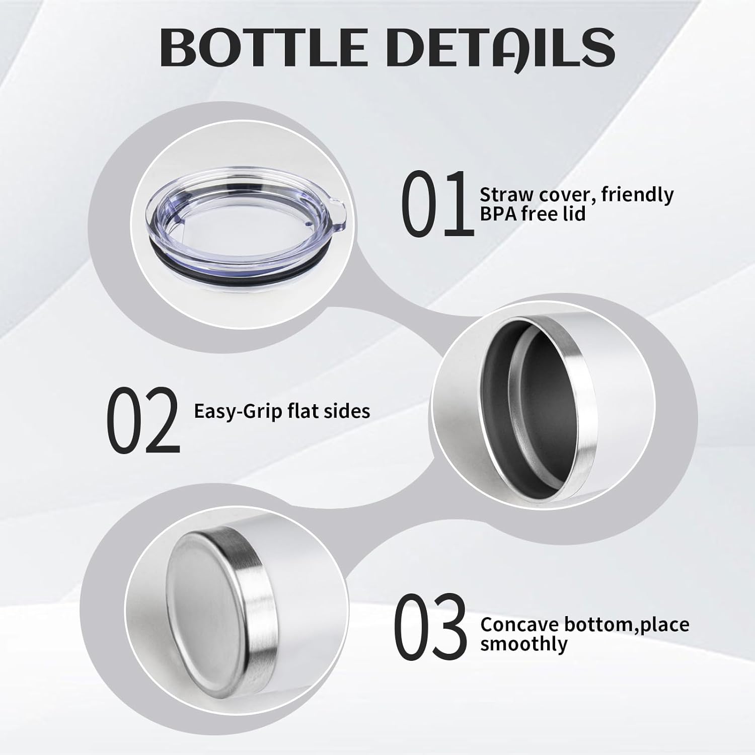 StarSpeed 20oz Tumbler Bulk with Lid, Stainless Steel Insulated Tumblers Double Wall Vacuum Insulated Travel Mug, Powder Coated Coffee Cups for Hot and Cold Drinks(White,1) - Image 5