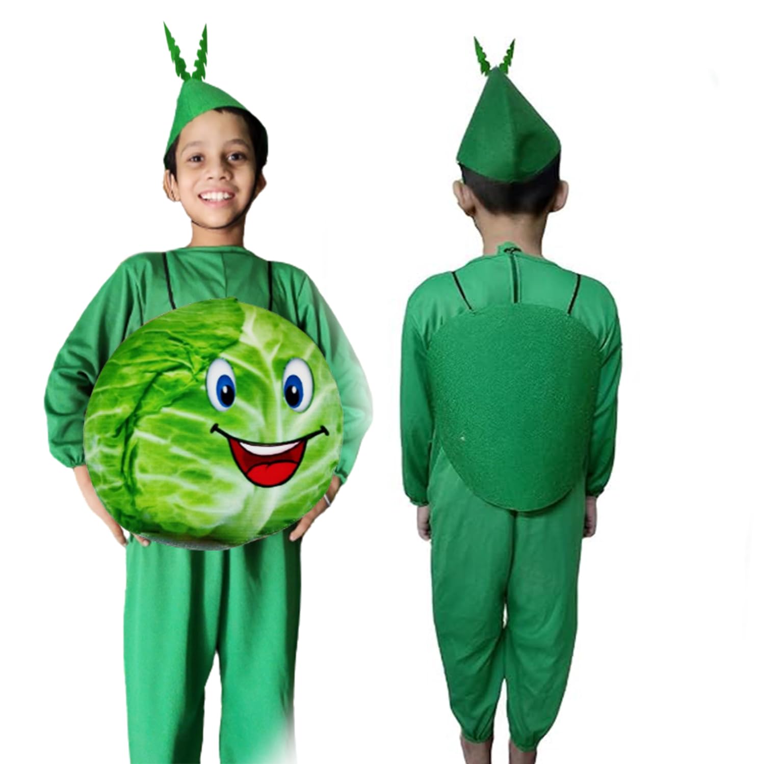 Rudra Fancy Dress Fruits Vegetables Costumes for kids | fruits costumes for boys & girls | vegetable costumes for kids (3-4 Years, Cabbage Cutout, Green Jumpsuits & Green Cap) (B0CNW557S3) Amazon Price History, Amazon Price Tracker