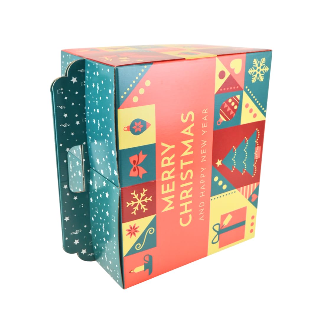 PZ 10 SCATOLA REGALO GRANDE IN CARTONE IDEALE PER CREARE PACCHI NATALE CESTO NATALIZIO CONFEZIONE REGALO 43,5 X 25,5 X 35 CM LIBERTY