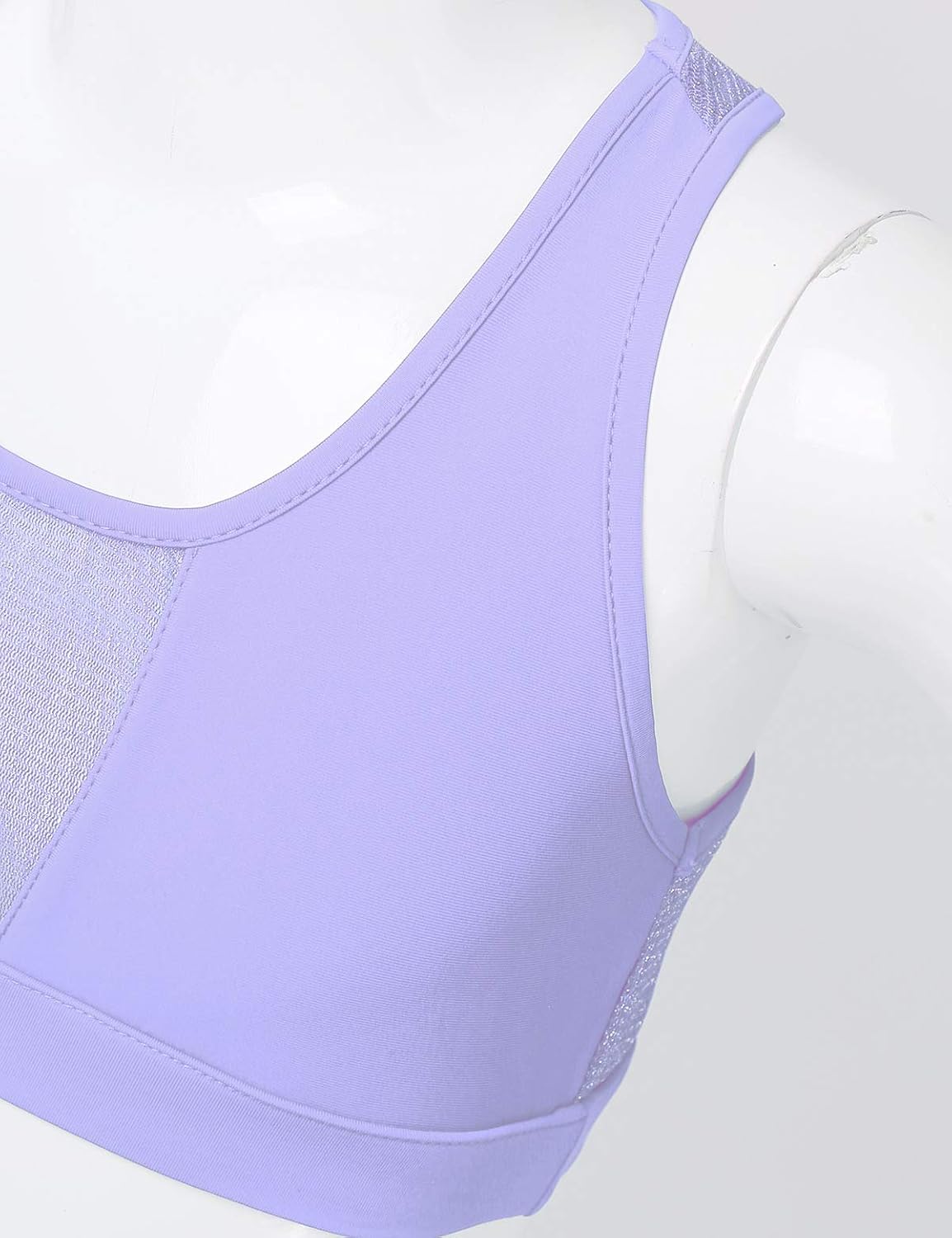 Freebily Kids Girls Shiny Stretchy Mesh Splice Bra Jazz Street Belly Modern Dance Crop Top for Gymnastic Training Tanks