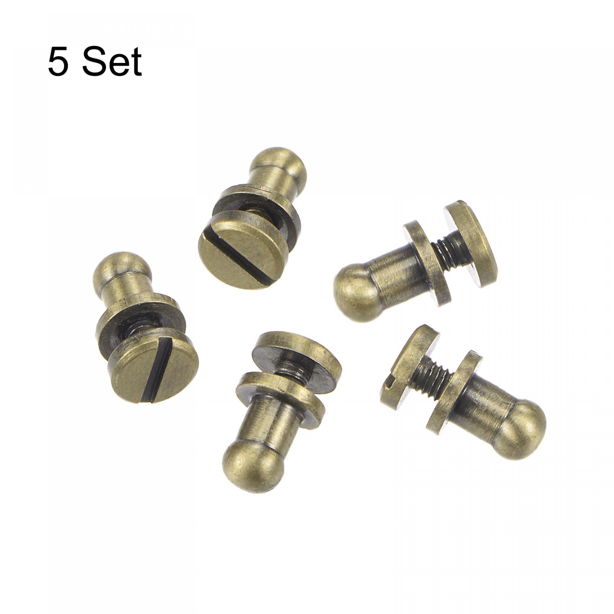 Lot De 5 Rivets à Vis En Laiton Tête Ronde 4mm - Pour Bricolage, Cuir, Artisanat, Neuf Sous Emballage