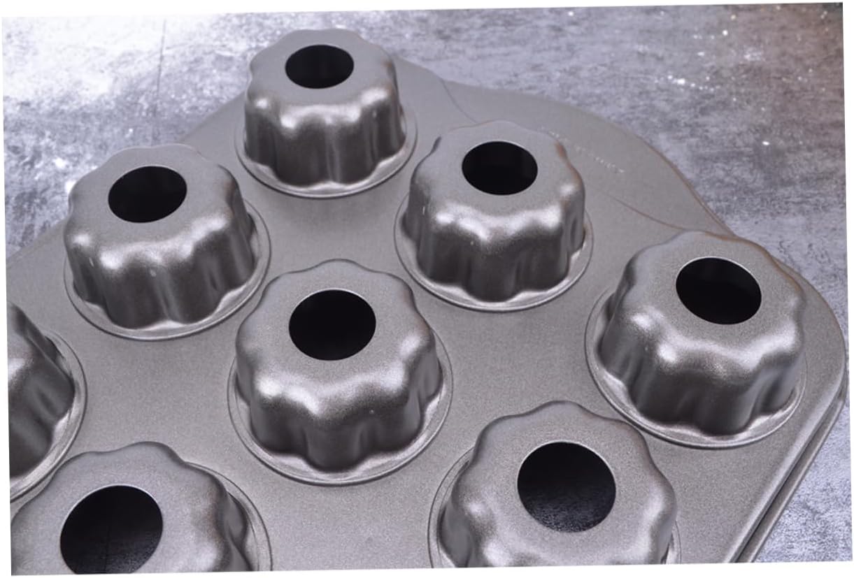 Cavity Non-stick Flower-shaped Baking Pan with Removable Bottom for Chocolate and Egg Tarts for Muffins Pies and Rice Treats Easy Release and Cleanup