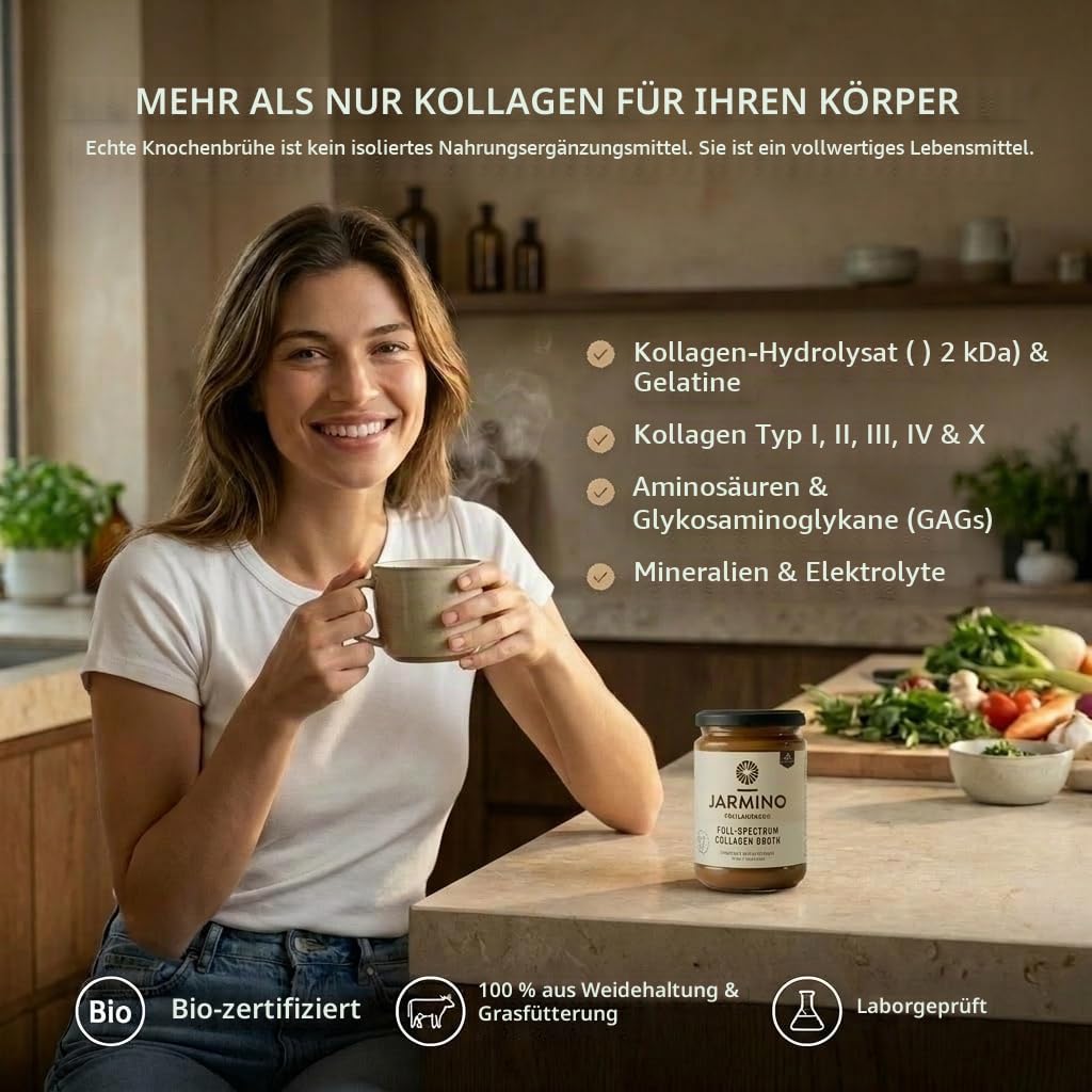 JARMINO Bio Knochenbrühe Konzentrat Bundle – Huhn & Rind, 2er Pack (200g & 220g) – Kollagenreich, Freiland & Grasgefüttert, Keto, Paleo, Natürliche Proteine & Aminosäuren