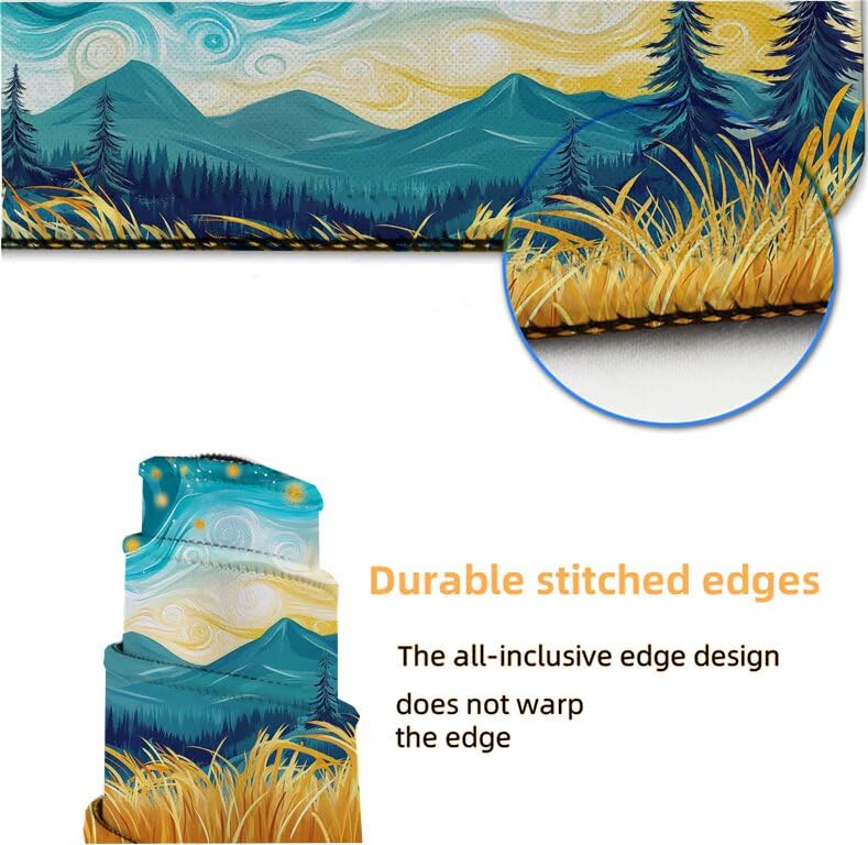 Tapis de souris art XXL pour ordinateur avec surface de précision lavable