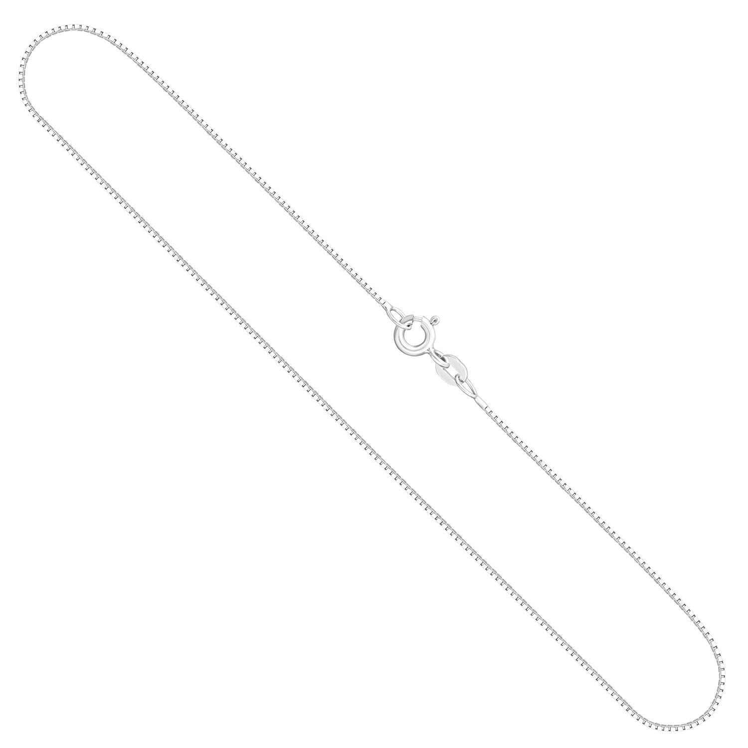 EDELIND Sehr feine Goldkette Damen Mädchen Herren 0,7 mm Venezianerkette 333, 375 oder 585 aus Weißgold Echt Gold mit Schmuck Geschenkbox