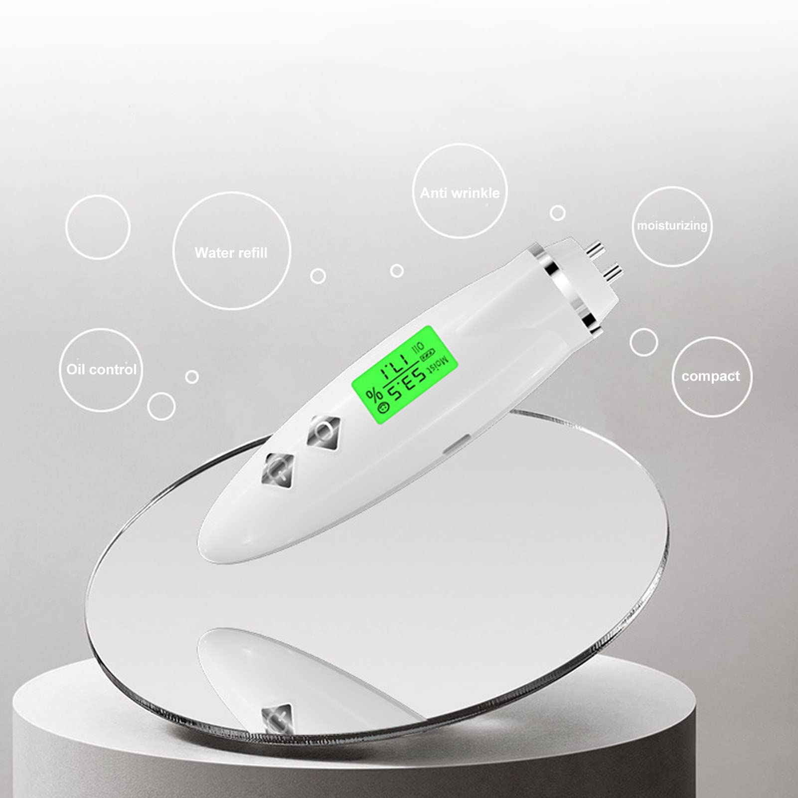 Analyseur de Peau avec Affichages Numériques LCD, Puce Intelligente de Testeur de Peau Numérique, Voyant Indicateur de la Peau de L'Analyseur de Peau 3 Couleurs