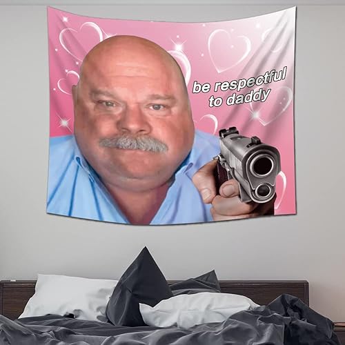 Miniatura 10 de EWRITN Gibby Mobbin Or What Tapiz, divertidos tapices colgantes para dormitorio, fiesta, telón de fondo, decoración del hogar para sala de estar y