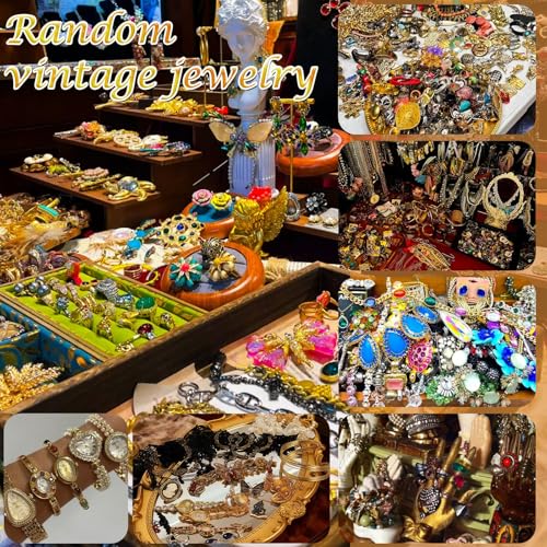 Image of SMUOBT Mystery Jewelry Jar Bundle - Surprise Vintage Jewelry Box for Women,Gift Jewelry Set (Necklace, Earrings, Rings,Kracelet,Keychain) - Unique Birthday Gift for Women