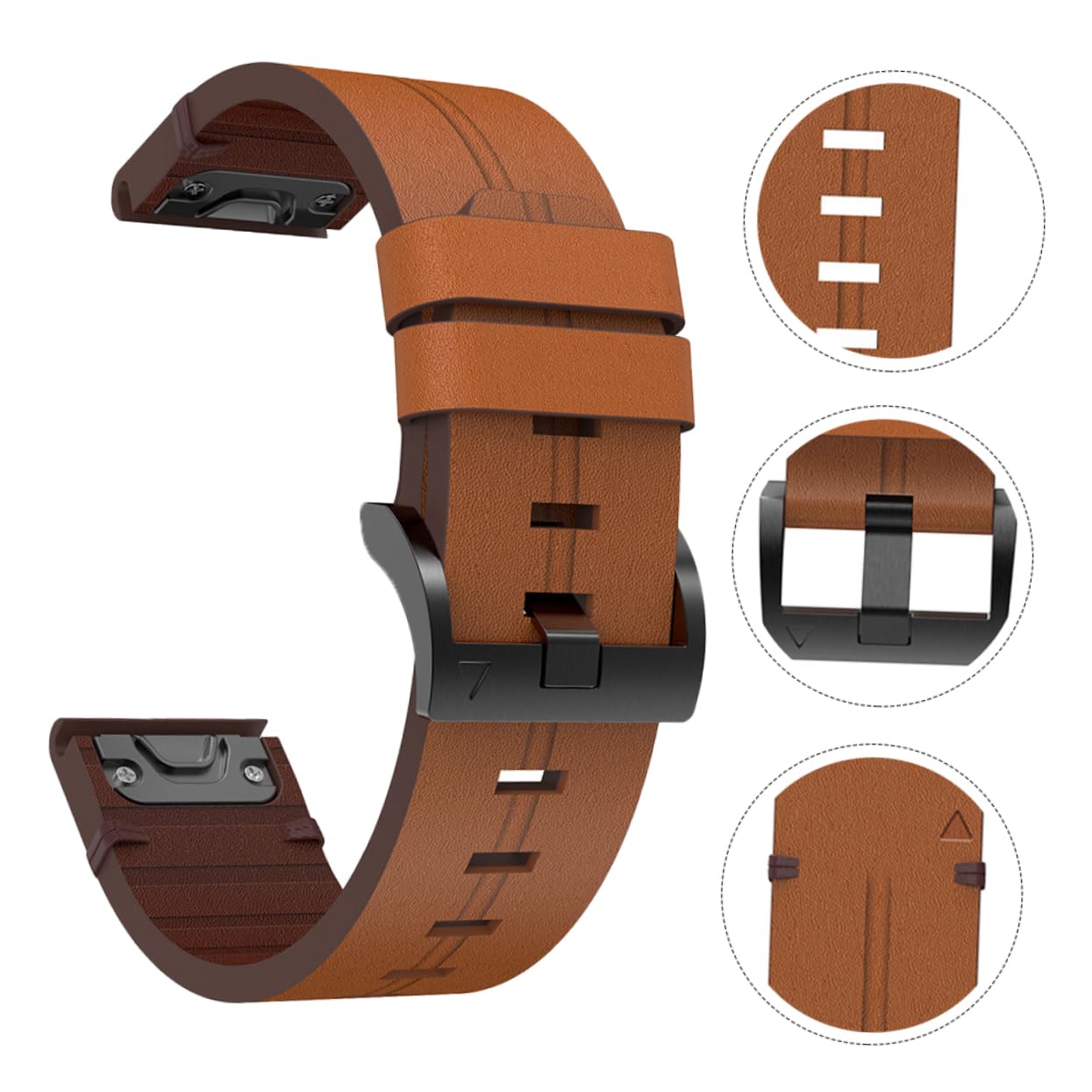 SHINEOFI Correa De Cuero De Liberación Rápida Para Reloj Inteligente Compatible Pulsera De Cuero Para Deportes y Actividades Al Aire