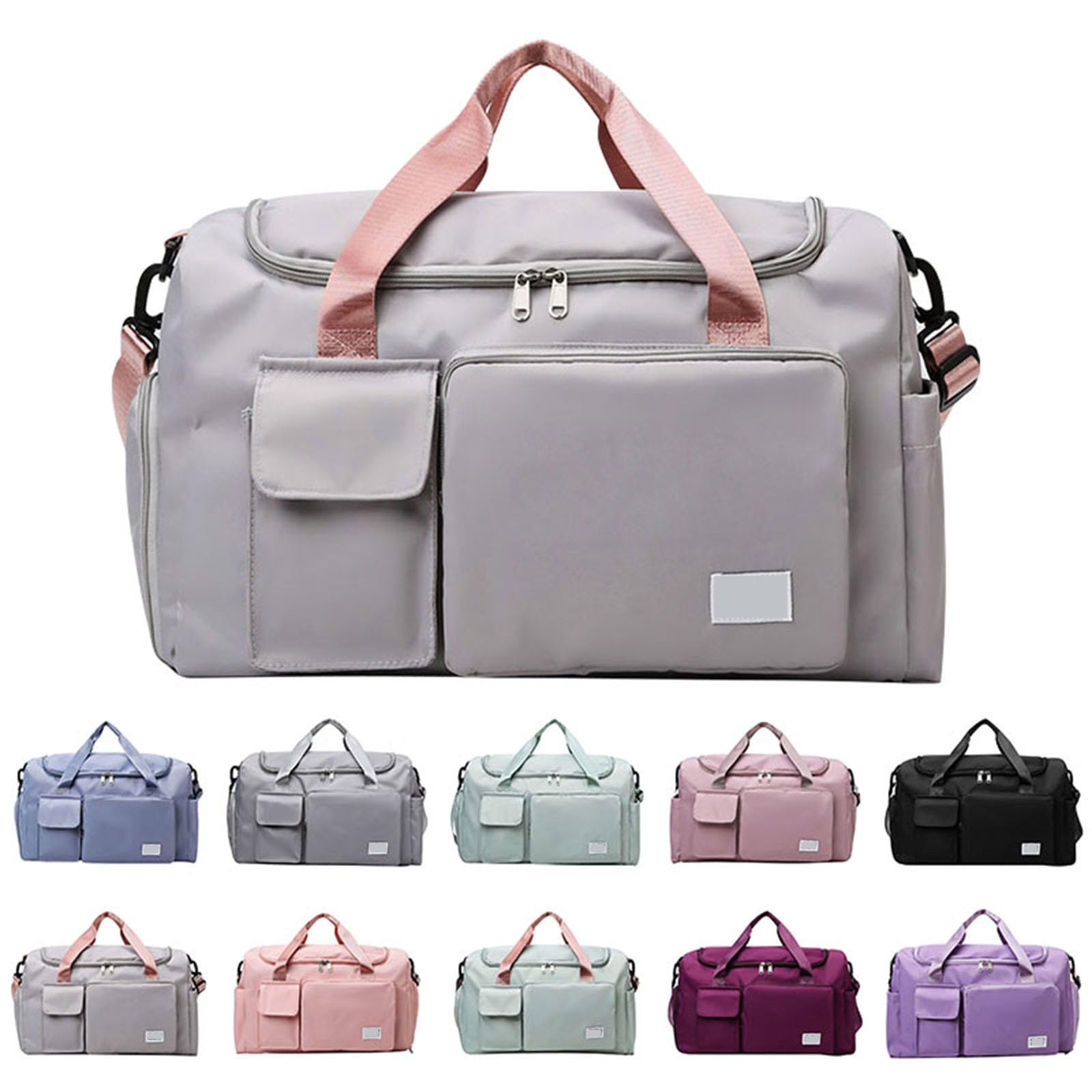 Borsa per ospedale da gravidanza, borsa da palestra e sport per donne e uomini, borsone con scomparto, borsa da viaggio per il weekend, borsa per soggiorni di una notte con maniglia per trolley, A-C