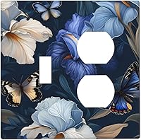 Vista 100 de Placa de pared de doble palanca de 2 cuadrillas con diamantes brillantes con diamantes, bonito ojo fucsia, placa frontal decorativa para dormitorio