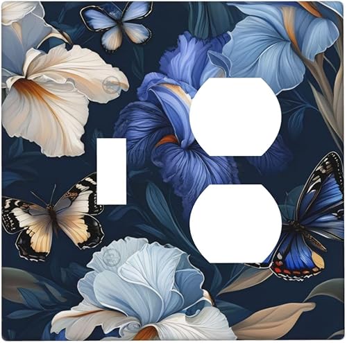 Miniatura 100 de Placa de pared de doble palanca de 2 cuadrillas con diamantes brillantes con diamantes, bonito ojo fucsia, placa frontal decorativa para dormitorio