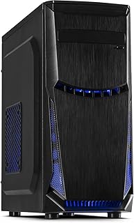 Inter-Tech B-49 Midi-Tower Black Computer Case (Midi-Tower, PC, ATX, Micro-ATX, Black, Blue, Case Fans)