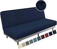 Vista 8 de MAXIJIN Funda de Futón Jacquard Elástica Funda para Sofá sin Brazos Funda Suave para Futón con Parte Inferior Elástica Fundas Protectoras Gruesas