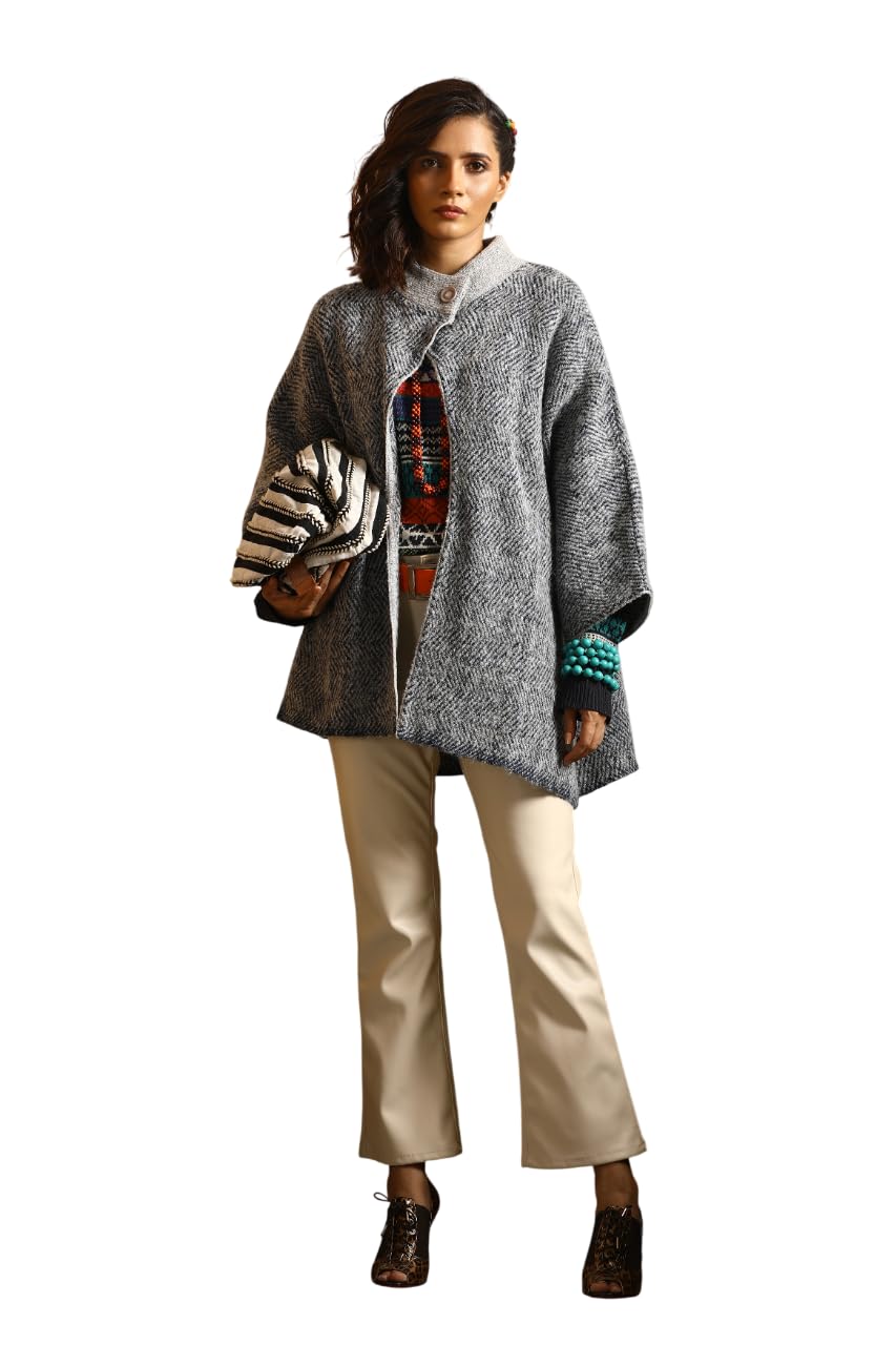 Stylish Women’s Jacket | Soft Woolen Outerwear for Women | Elegant Layered Jacket with Full Sleeves | Lightweight Winter Fall Coat | Fashionable Indo-Western Outer Layer-image-49