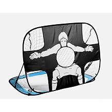 Soccer Goal Pop-Up Training Net, Portable Foldable Design, Black and Blue