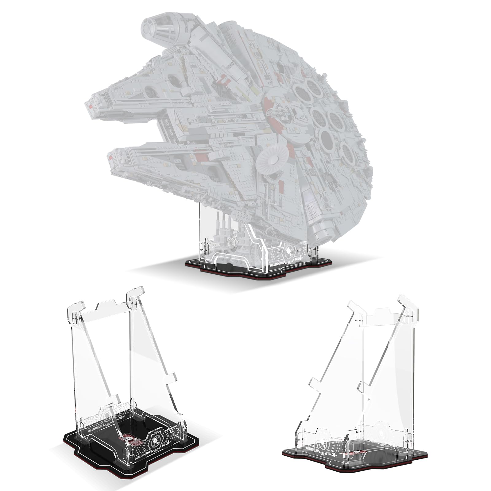 cooldac Acryl Display Ständer kompatibel mit Lego Star Wars Millennium Falcon 75192, Vertikaler Transparenter Display-Ständer(Nur Display-Ständer, Kein Modell Enthalten)