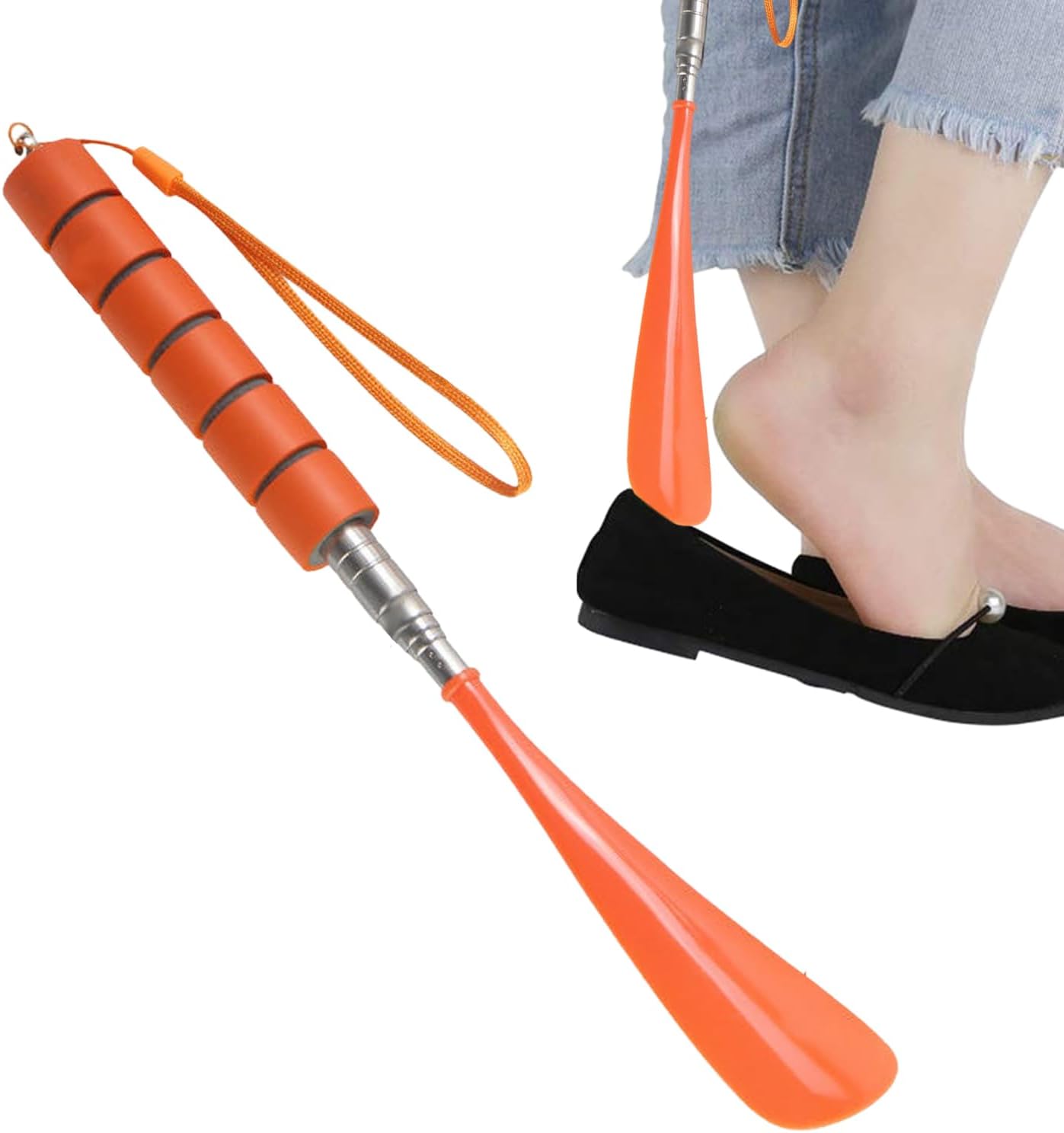 Amazon.co.jp 【完全にフィット・伸縮式】靴べら 靴ベラ くつべら シューホーン 金属靴べら ロング靴べら 靴べら 靴べらブーツ用