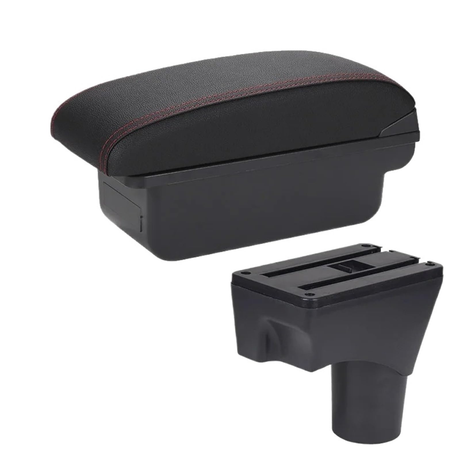 UMDJJU For Nissan For March For Micra K13 For Sunny 2010-2022 Armrest Box Car Arm Storage Parts Car Centre Console Armrest Box(C1 Black red NO USB)