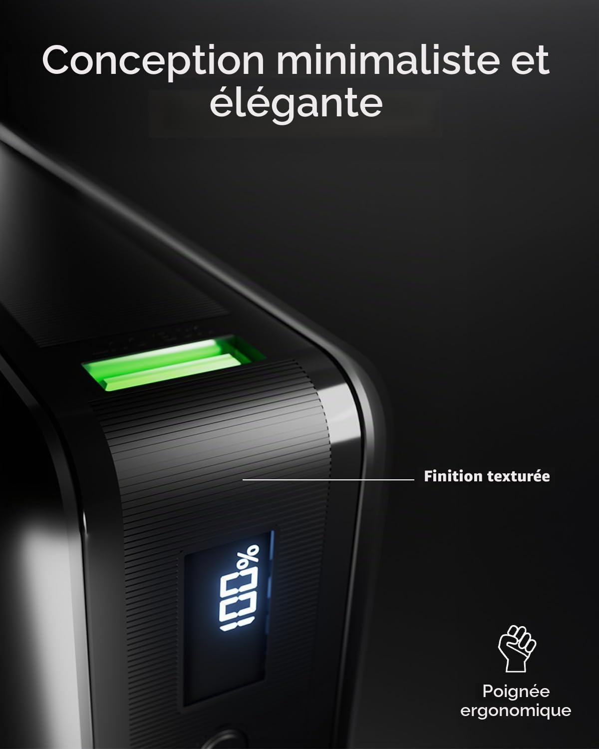 SBS NanoTube PowerBank HD, 20000mAh, 65W de Puissance (3.1 PPS), AFC, Batterie Externe avec Charge Rapide, Haute Densité, Écran LCD, USB-C, Chargeur de Voyage Portable, Design Compact, Noir