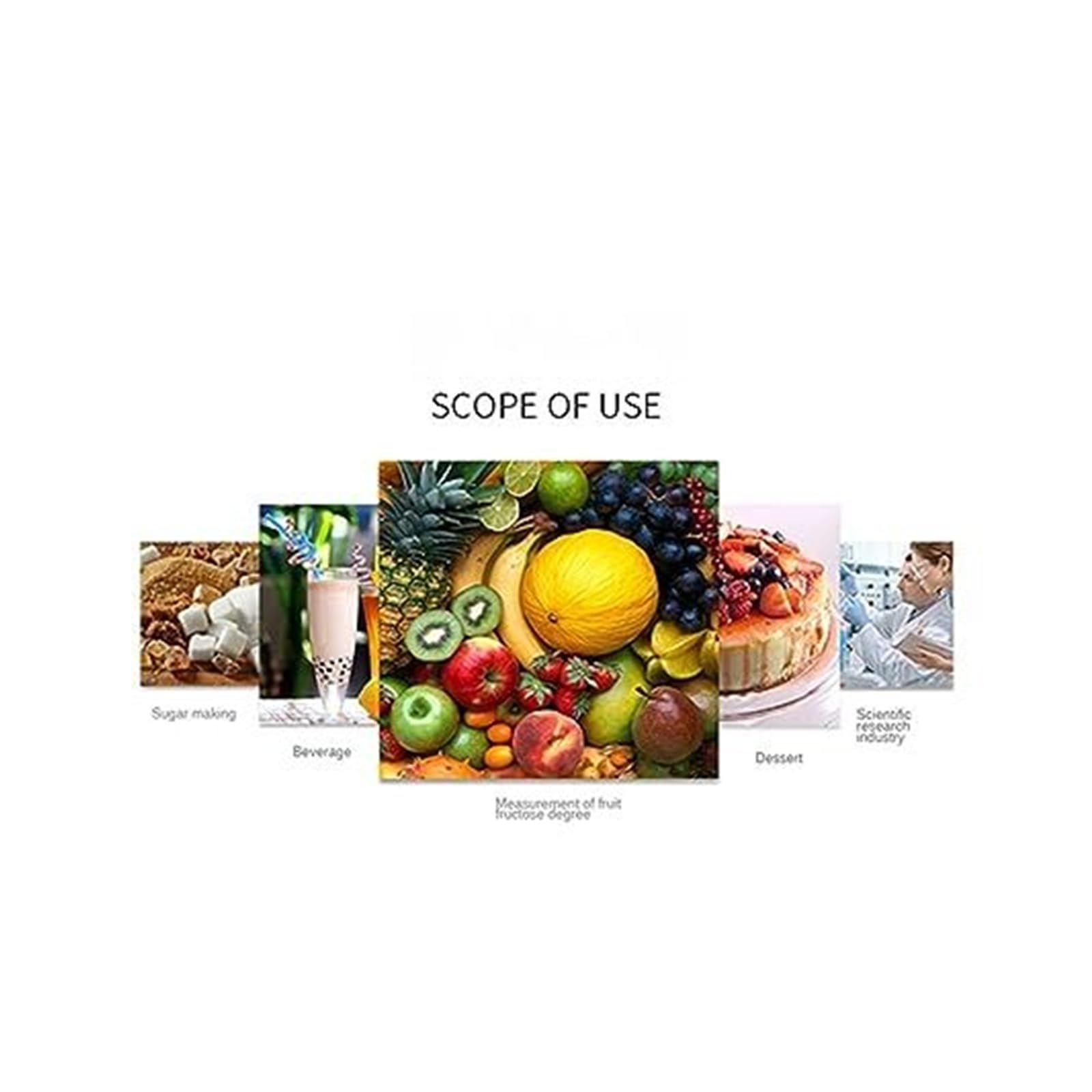 Refractómetro digital for jugos y bebidas, rango de medición 0 55% fácil usar