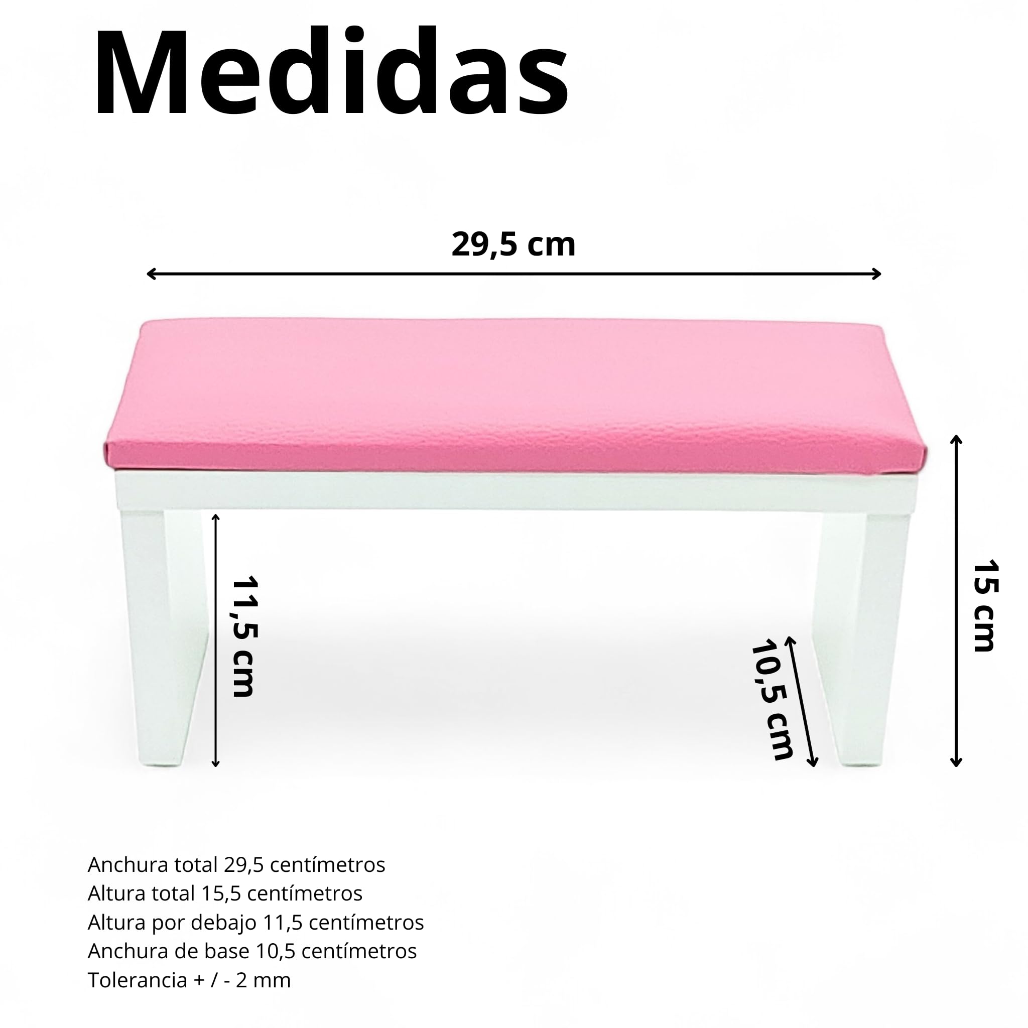 Blucc style-Reposabrazos-apoyamanos-Apoyador de manos-cojín manicura-mesa de manicura (rosa S)