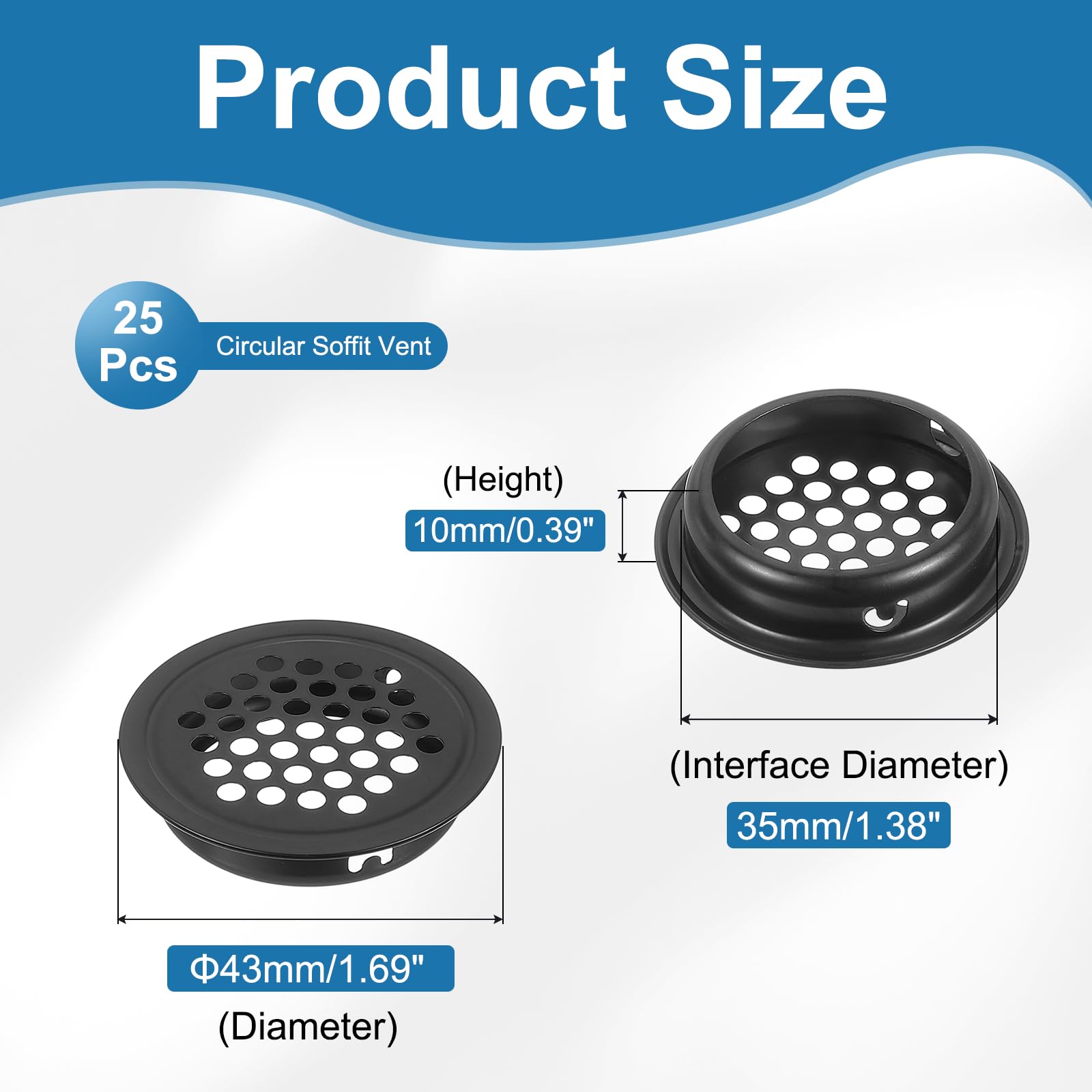 PATIKIL 43mm Circular Air Vents - Image 2