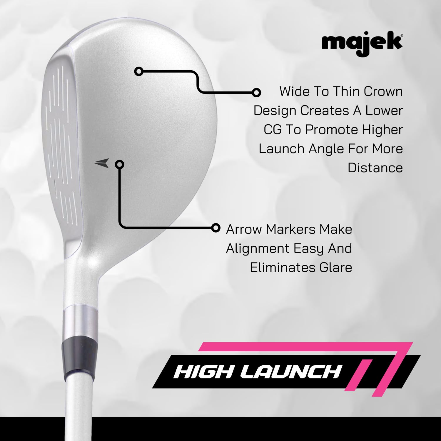 Majek White Pearl - Juego de palos híbridos de golf para mujer mayor, híbridos, ultraligeros, incluye 4, 5, 6, 7, 8, 9 PW SW All Lady Flex Utility Clubs